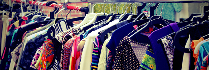 Rack full of multicolor women clothing